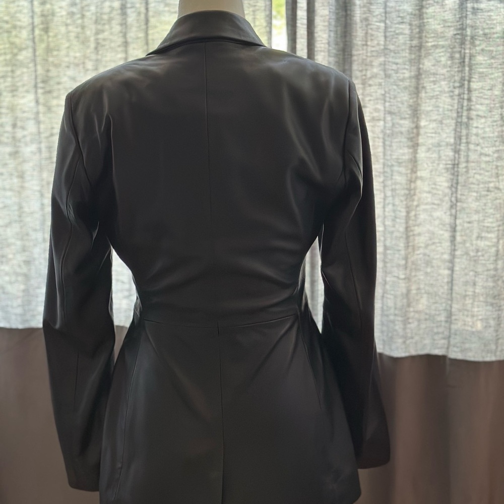 Reformation NWT Veda Black Leather Blazer - XS - Picture 7 of 7